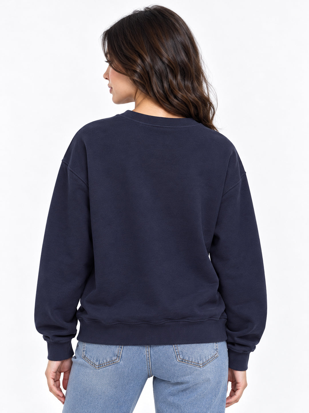 Women's Navy Blue Sweatshirt with Graphic Print