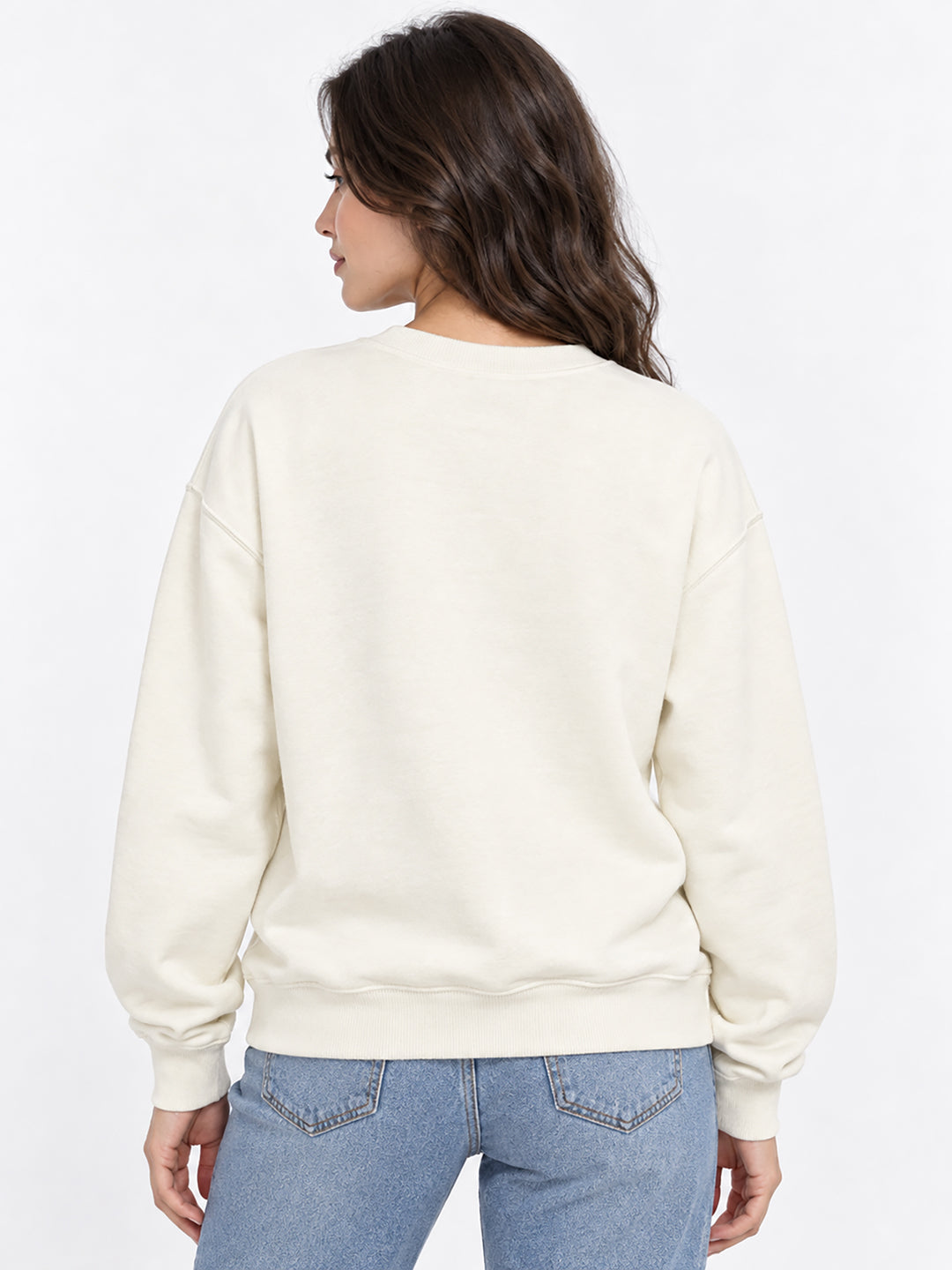 Women's Cream Sweatshirt with Graphic Print