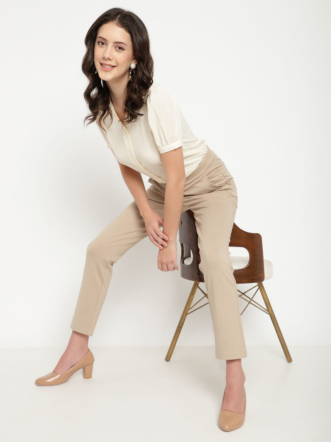 Beatnik Beige Straight Treggings Beatnik