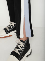 Stretchable High-Rise Women's Black Straight Treggings Beatnik