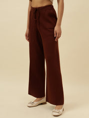 Cozy High-Rise Winter Brown Treggings with Pockets Beatnik