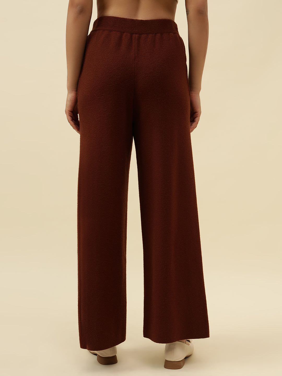 Cozy High-Rise Winter Brown Treggings with Pockets Beatnik