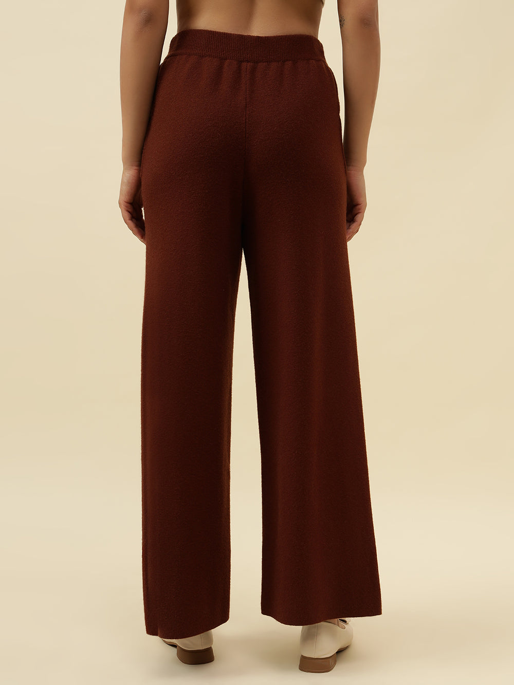 Cozy High-Rise Winter Brown Treggings with Pockets Beatnik
