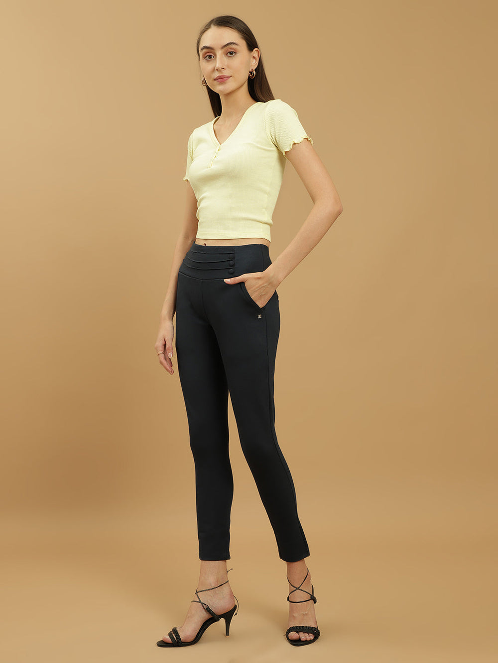 Beatnik Jeggings Ankle Length Solid Womens Jegging & Treggings Beatnik India