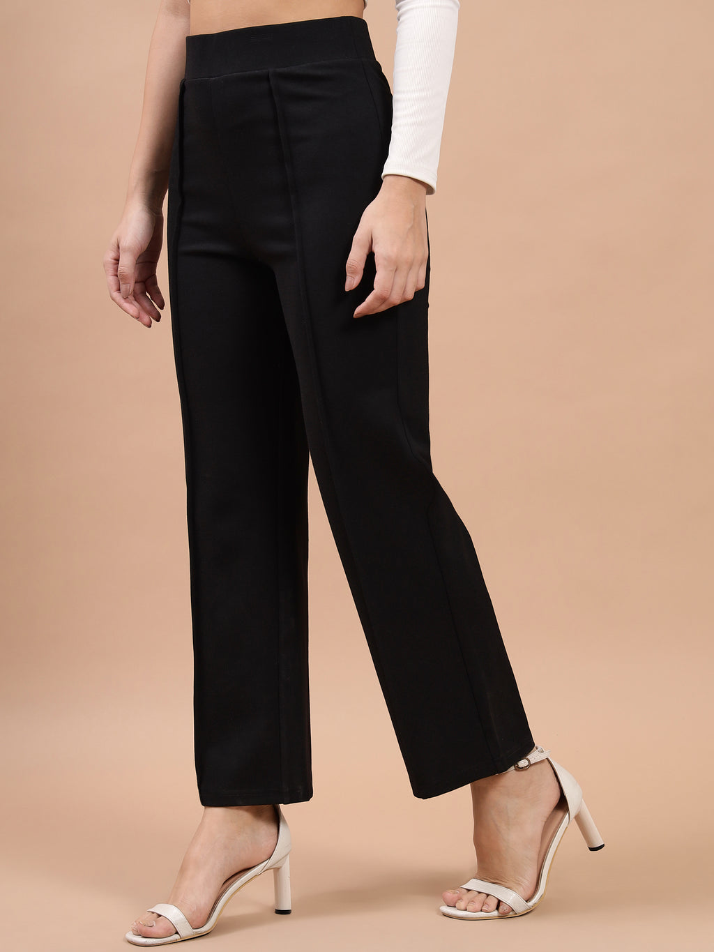 Beatnik Womens Ankle Length Fitted Pull On Closure Solid Winter Treggings Beatnik India