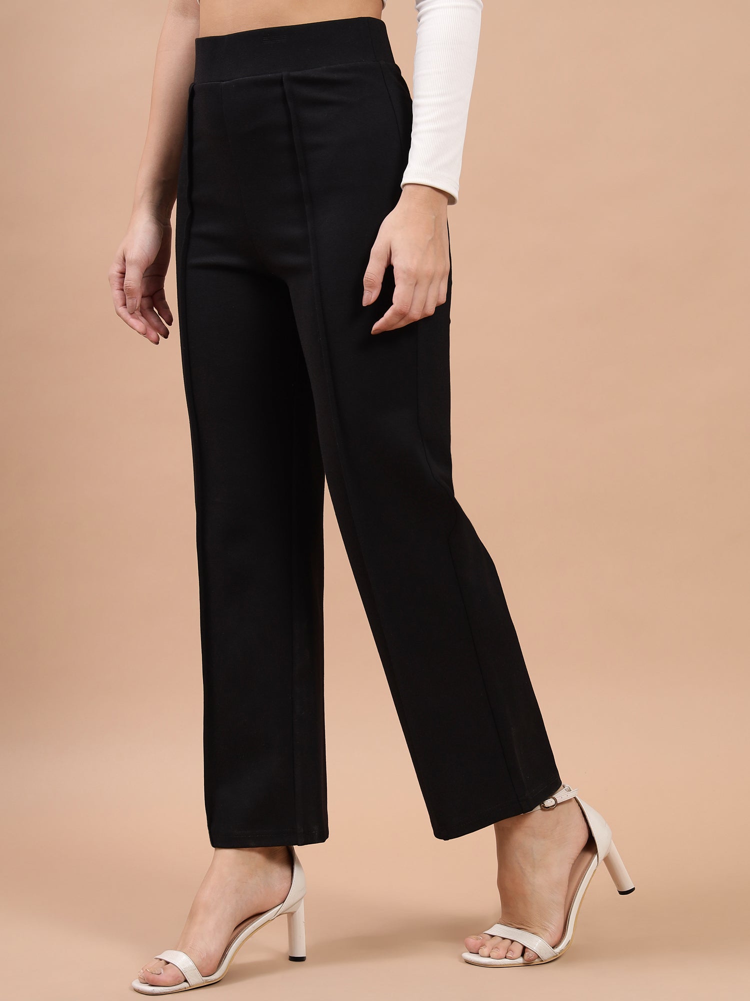 Beatnik Womens Ankle Length Fitted Pull On Closure Solid Winter Treggings Beatnik India