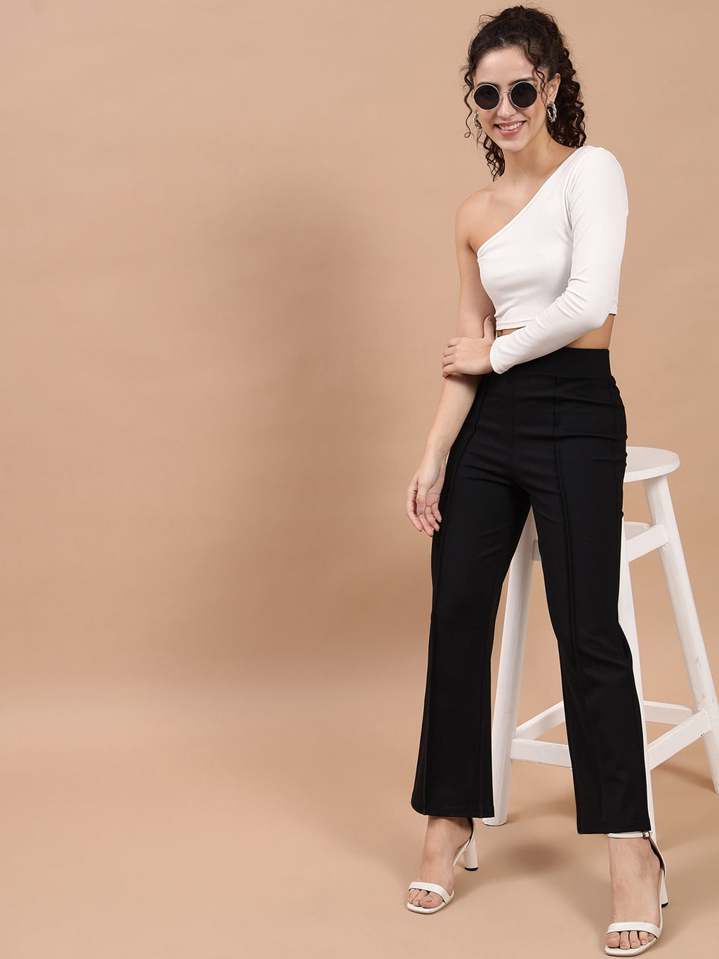 Beatnik Womens Ankle Length Fitted Pull On Closure Solid Winter Treggings Beatnik India