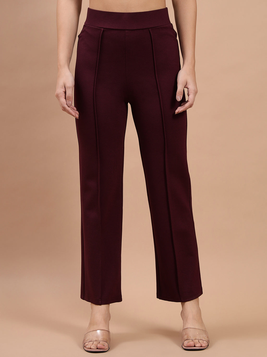 Beatnik Womens Ankle Length Fitted Pull On Closure Solid Winter Treggings Beatnik India