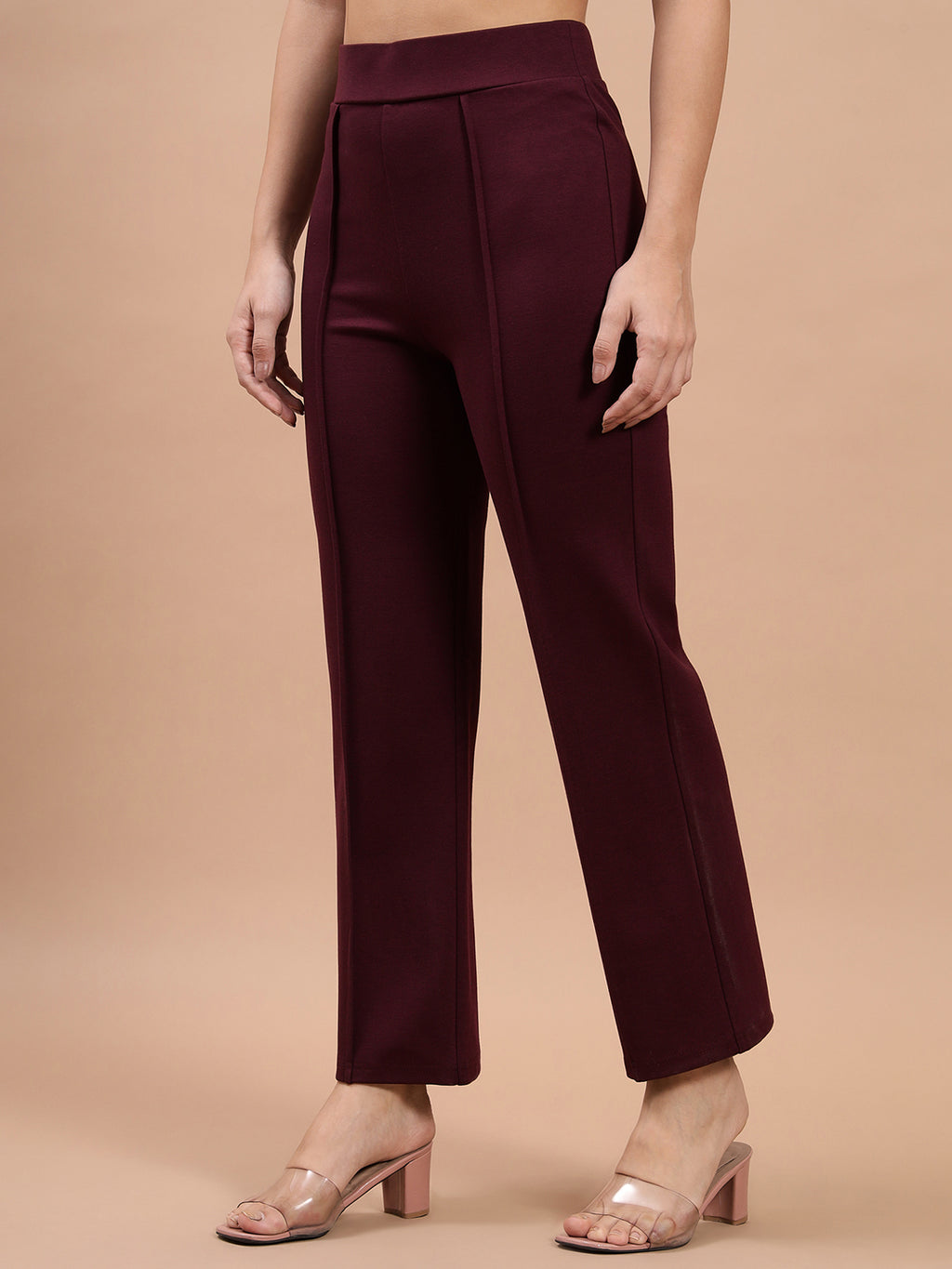 Beatnik Womens Ankle Length Fitted Pull On Closure Solid Winter Treggings Beatnik India