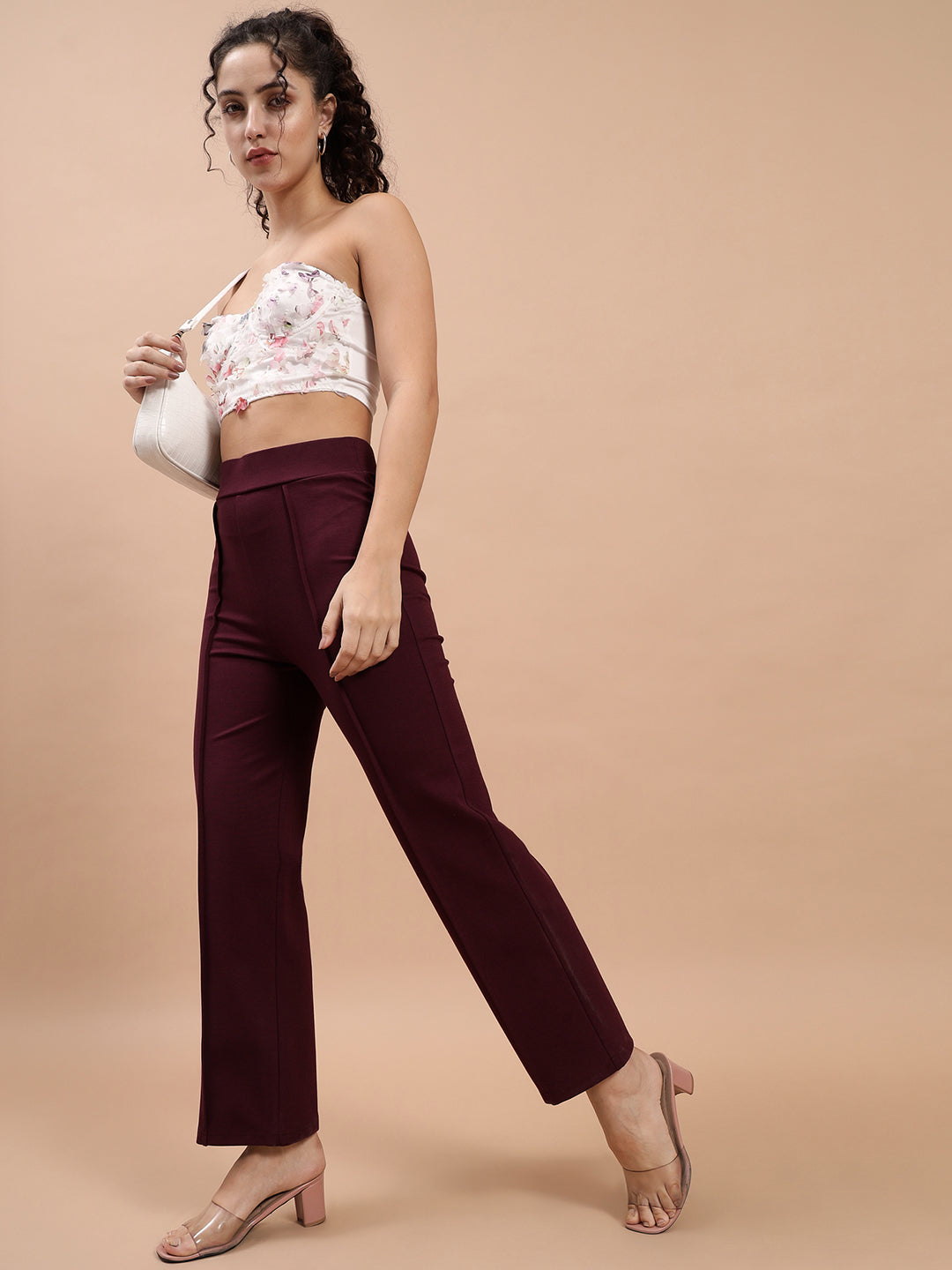 Beatnik Womens Ankle Length Fitted Pull On Closure Solid Winter Treggings Beatnik India