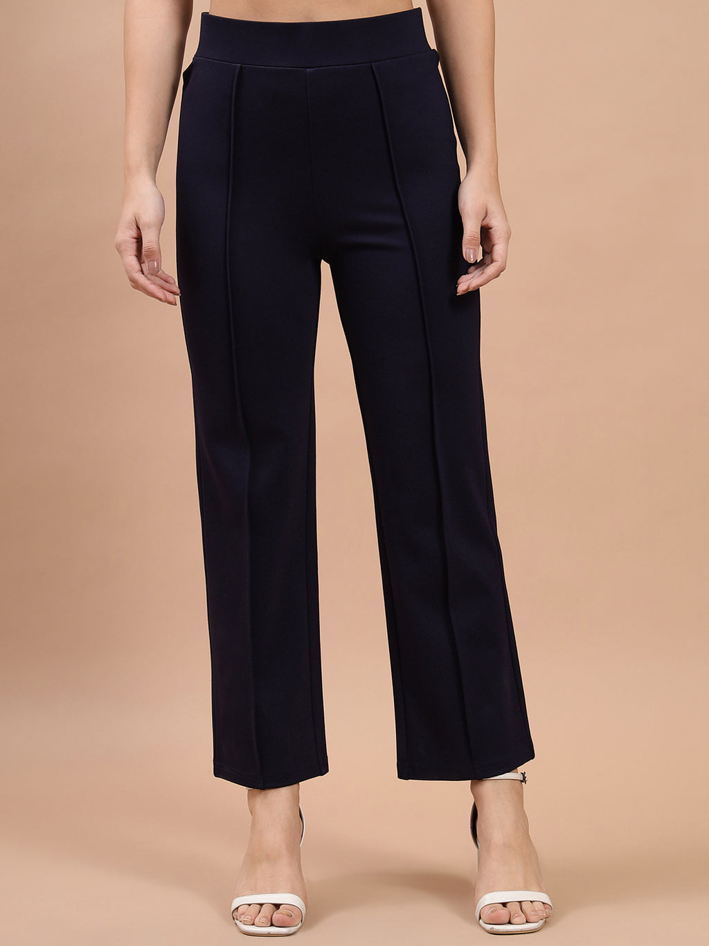 Beatnik Womens Ankle Length Fitted Pull On Closure Solid Winter Treggings Beatnik India