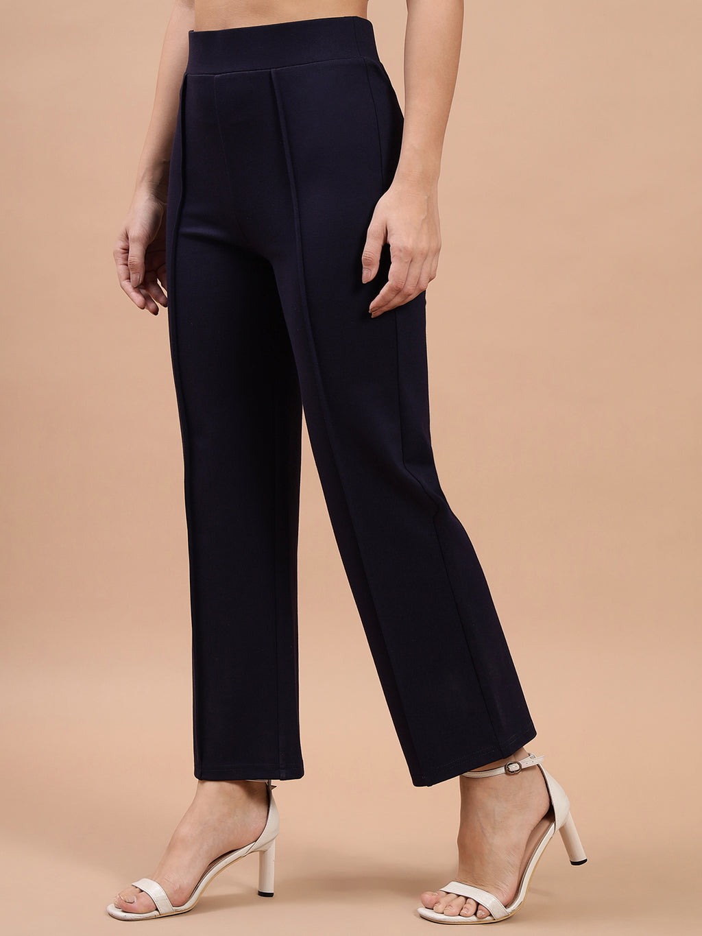 Beatnik Womens Ankle Length Fitted Pull On Closure Solid Winter Treggings Beatnik India