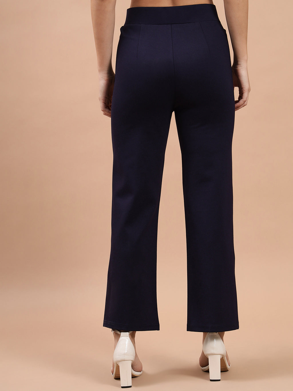 Beatnik Womens Ankle Length Fitted Pull On Closure Solid Winter Treggings Beatnik India