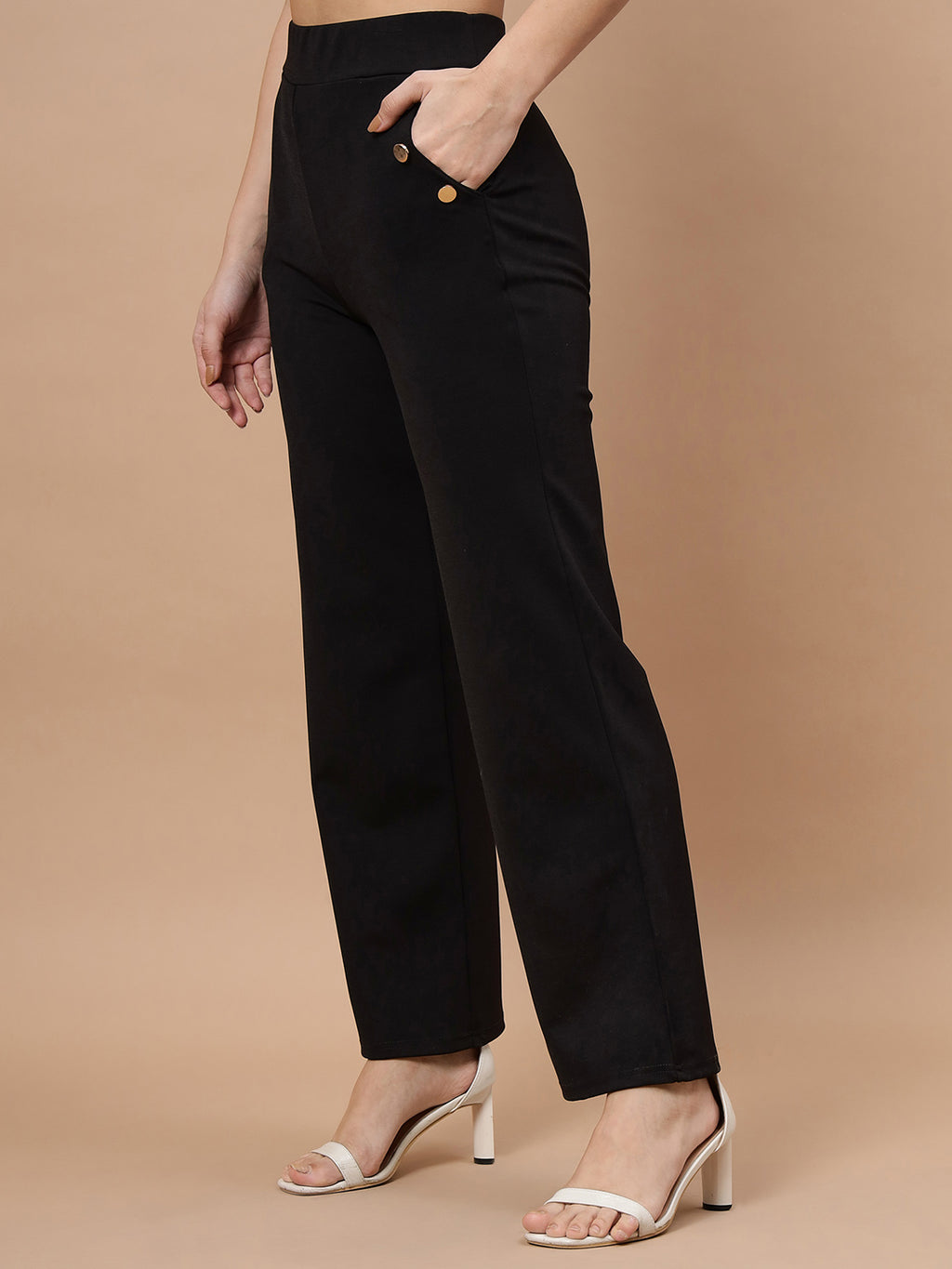 Beatnik Womens Ankle Length Fitted Pull On Closure Solid Treggings Beatnik India