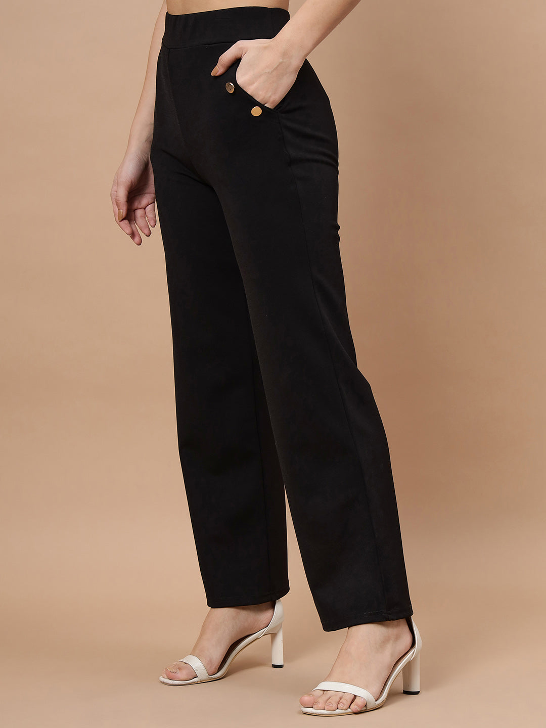 Beatnik Womens Ankle Length Fitted Pull On Closure Solid Treggings Beatnik India