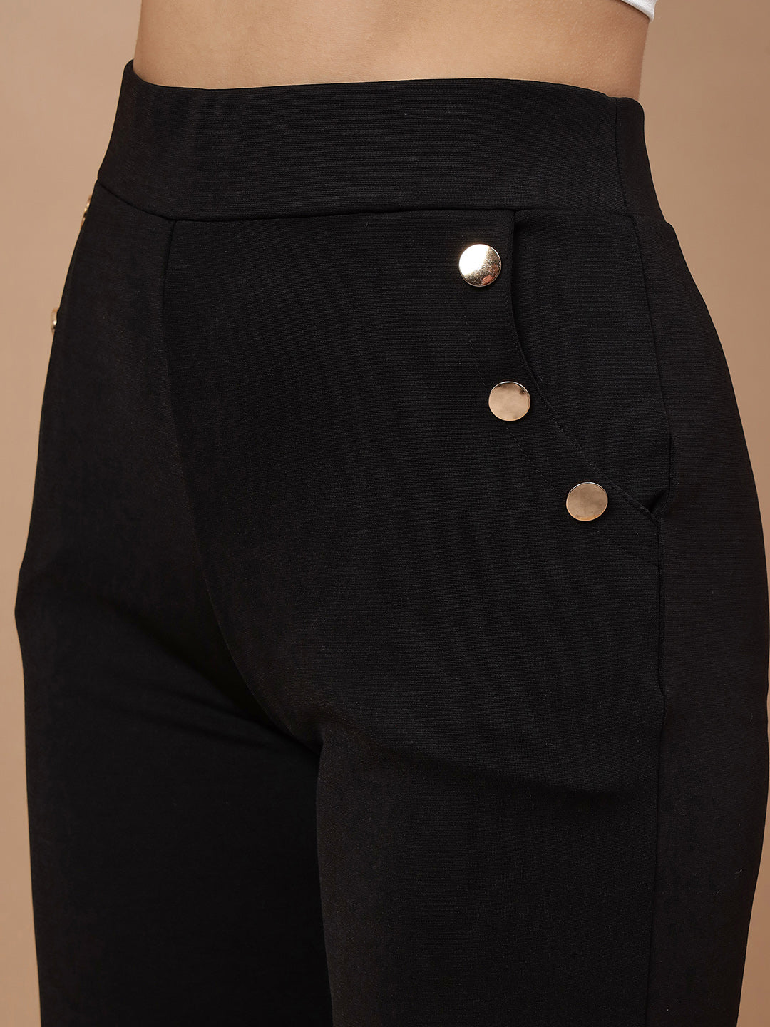 Beatnik Womens Ankle Length Fitted Pull On Closure Solid Treggings Beatnik India