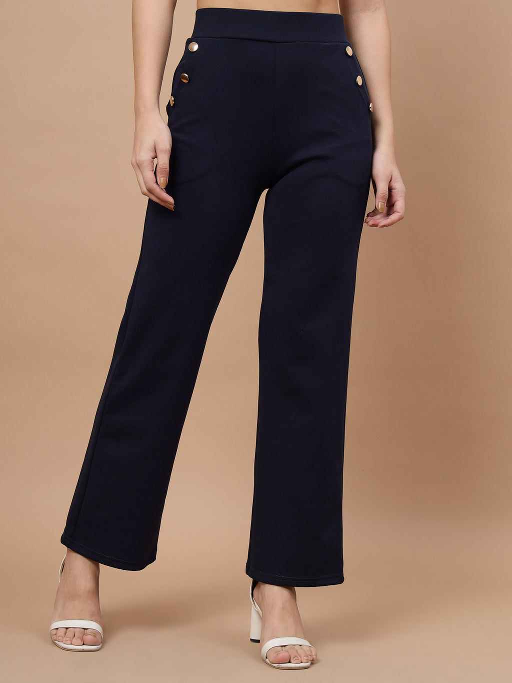 Beatnik Womens Ankle Length Fitted Pull On Closure Solid Treggings Beatnik India