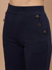 Beatnik Womens Ankle Length Fitted Pull On Closure Solid Treggings Beatnik India