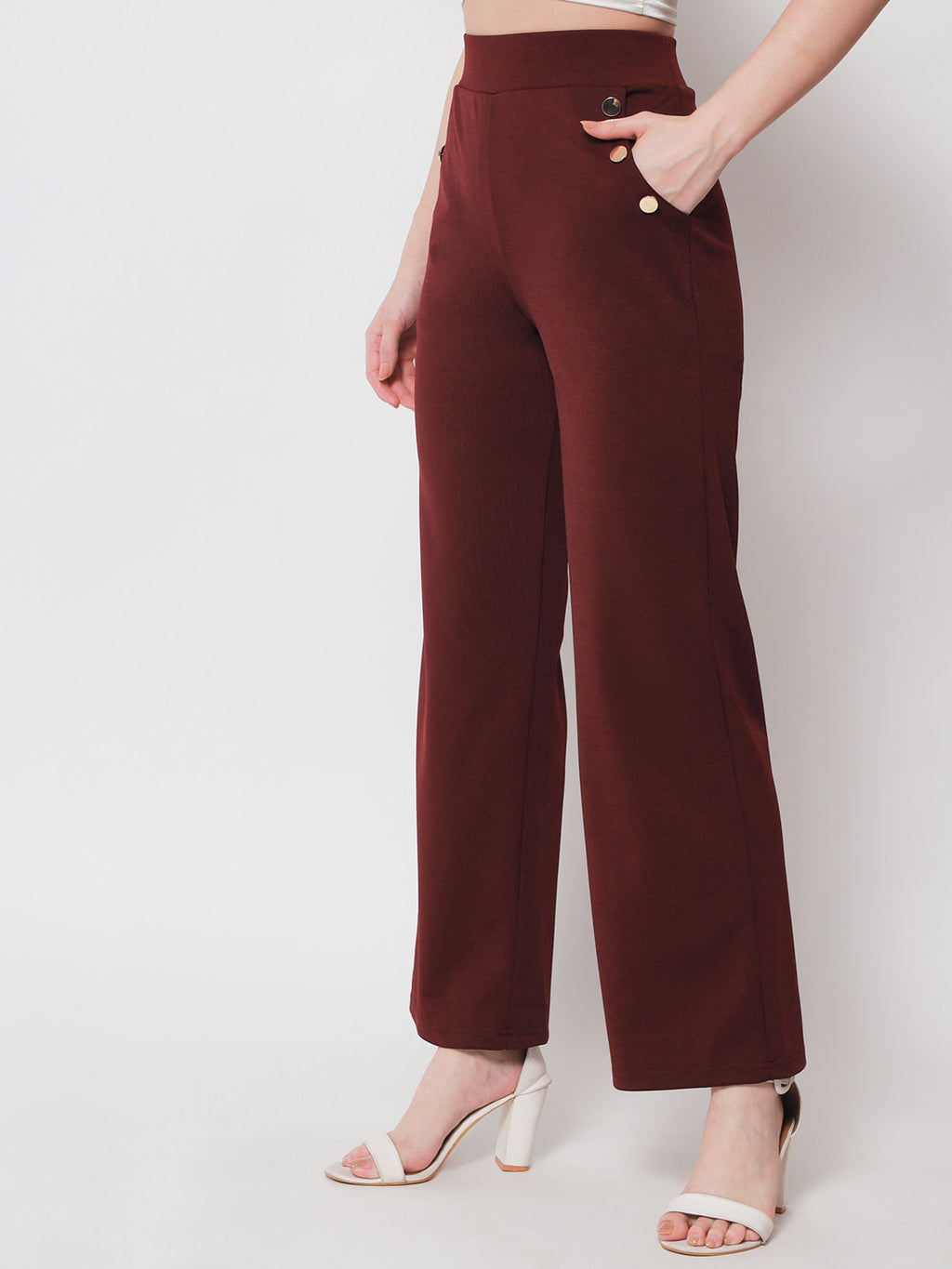 Beatnik Womens Ankle Length Fitted Pull On Closure Solid Treggings Beatnik India