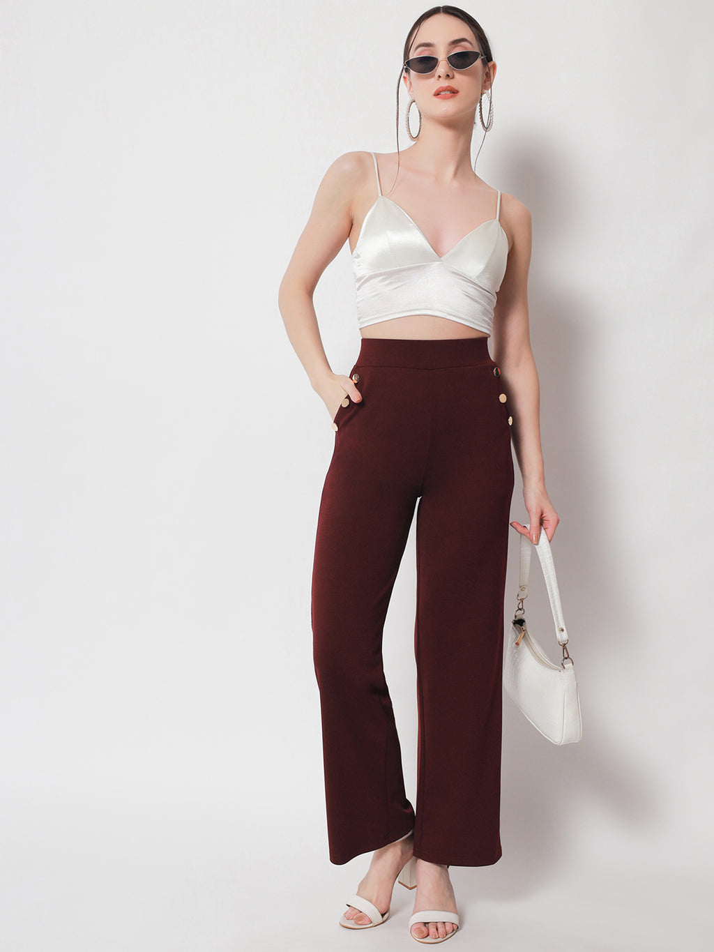 Beatnik Womens Ankle Length Fitted Pull On Closure Solid Treggings Beatnik India