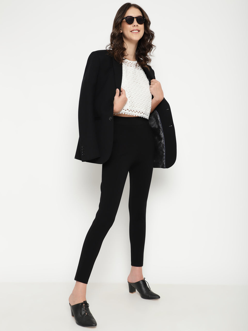 Beatnik Black Slim Fitted Womens Treggings Beatnik India