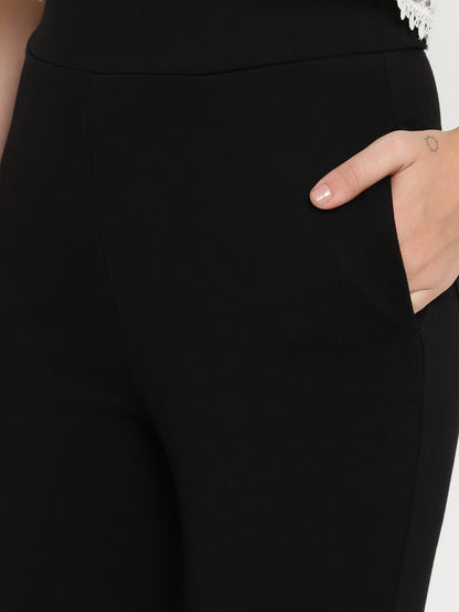 Beatnik Black Slim Fitted Womens Treggings Beatnik India