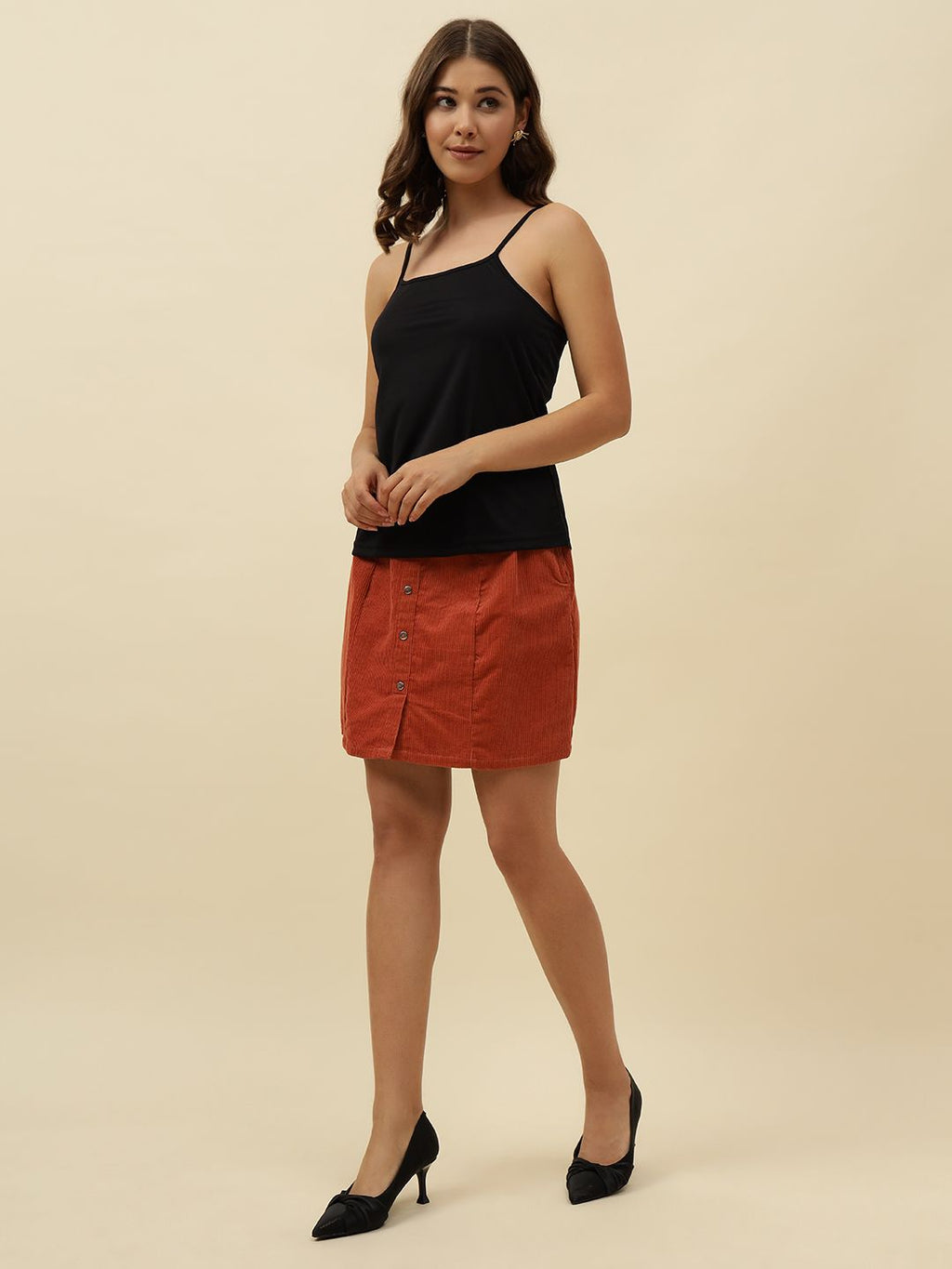 Black Cami  Off-shoulder Top Beatnik