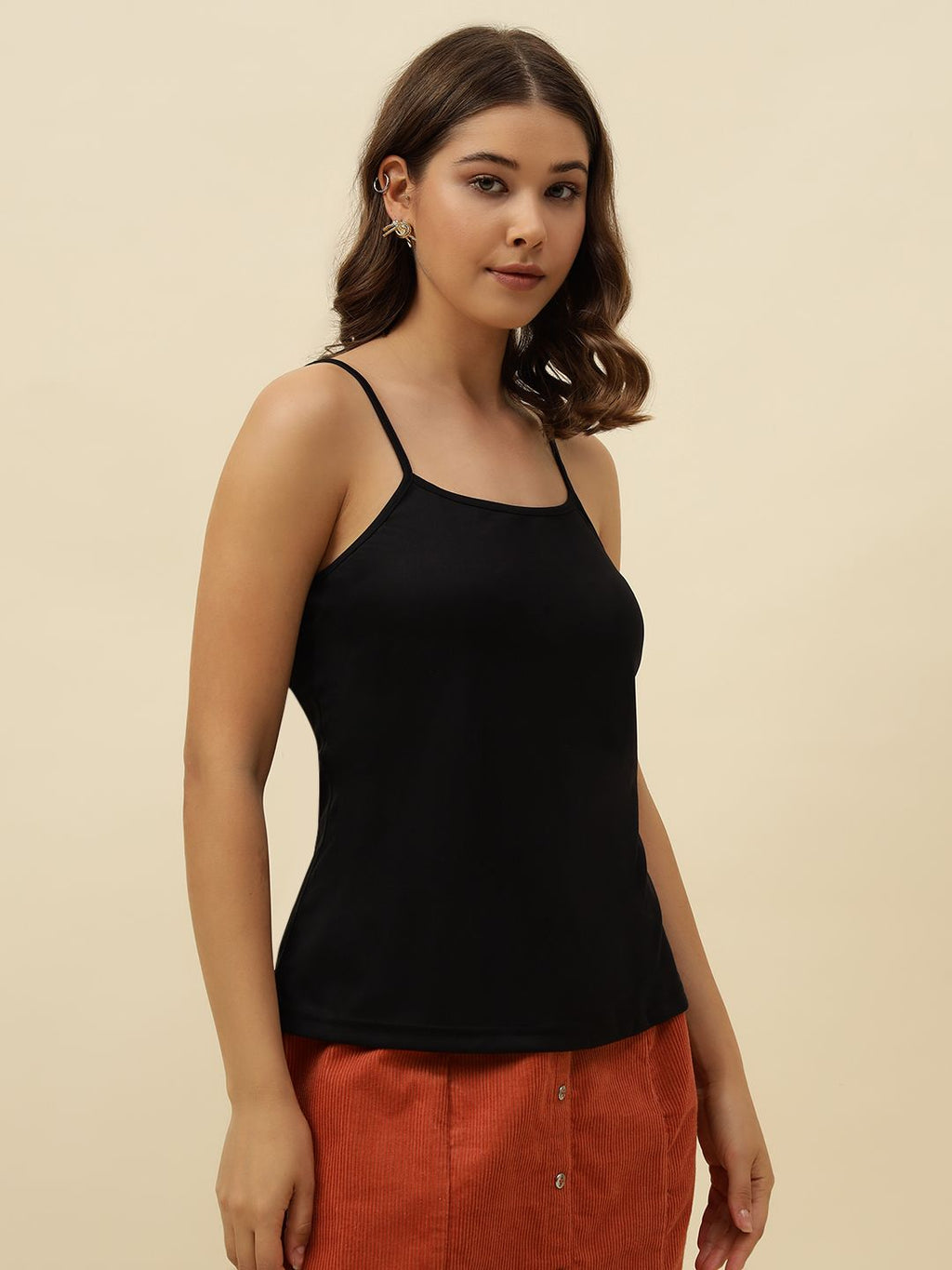 Black Cami  Off-shoulder Top Beatnik