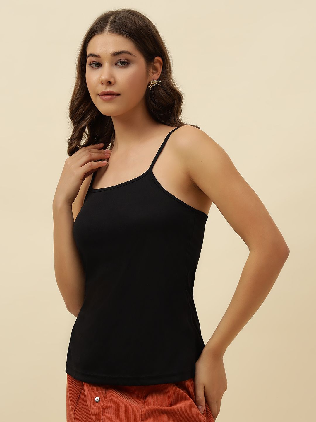 Black Cami  Off-shoulder Top Beatnik