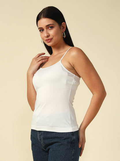 White Effortless Layers, Infinite Looks Cami Off-shoulder Top