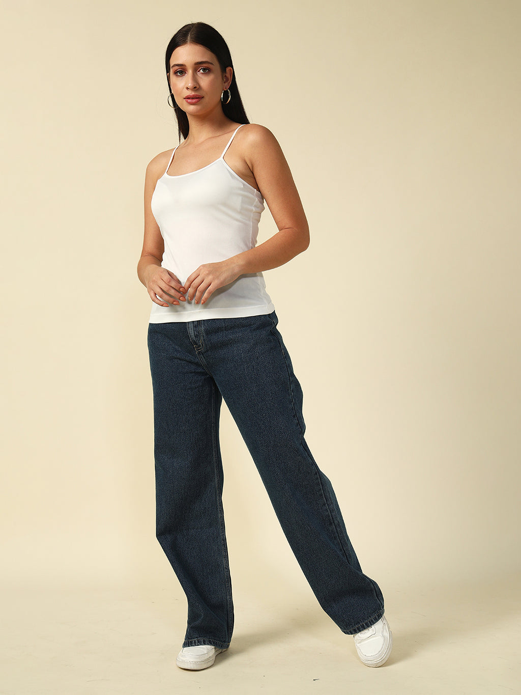 White Effortless Layers, Infinite Looks Cami Off-shoulder Top