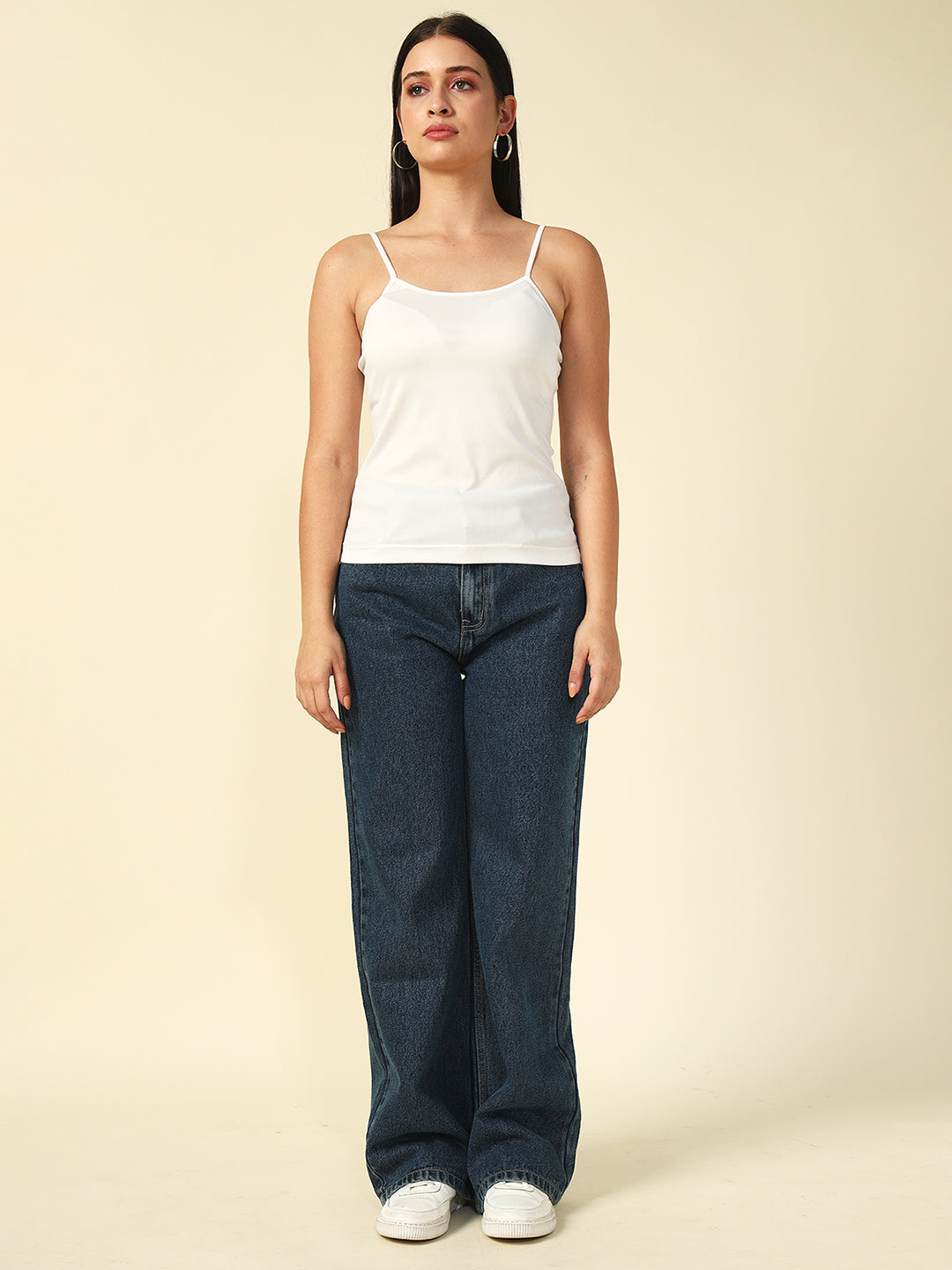 White Effortless Layers, Infinite Looks Cami Off-shoulder Top