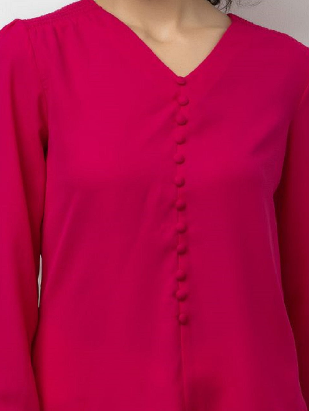 Beatnik Peasant Hip Length Hot Pink Top Beatnik