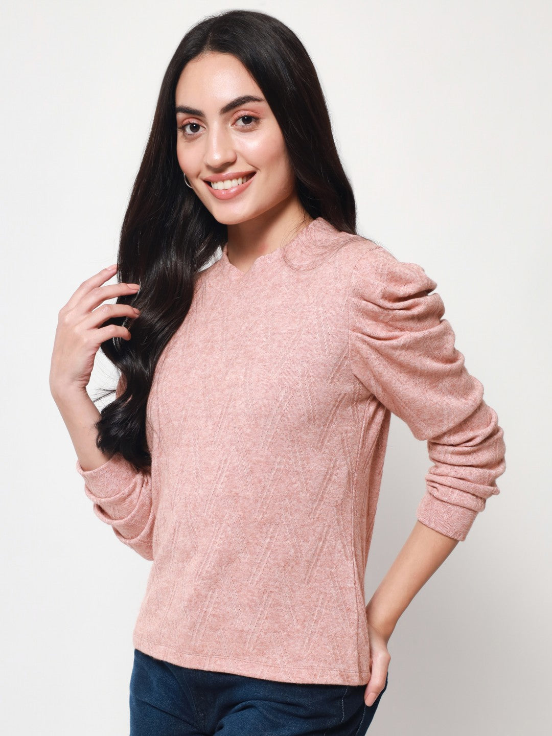 Beatnik Peach Puff Blouson  Womens Top Beatnik India