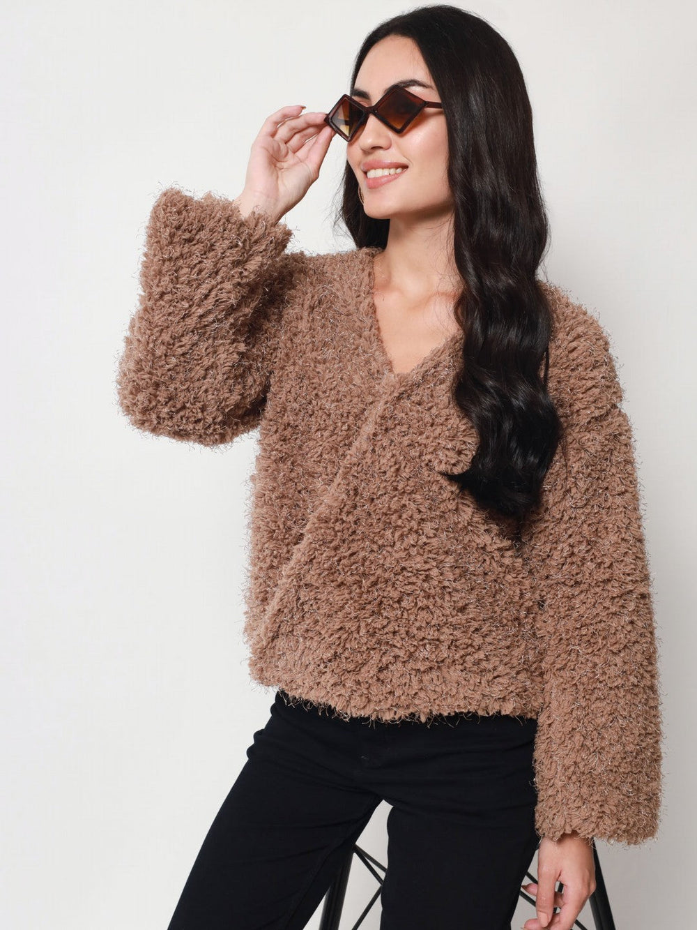 Beatnik Brown Wrap  Womens Top Beatnik India