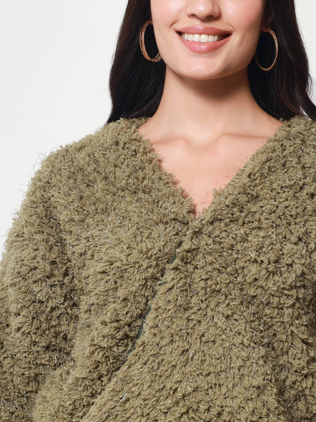 Beatnik Olive Green Wrap  Womens Top Beatnik India