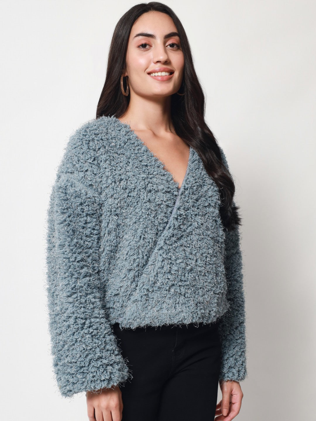 Beatnik Sky Blue Wrap  Womens Top Beatnik India
