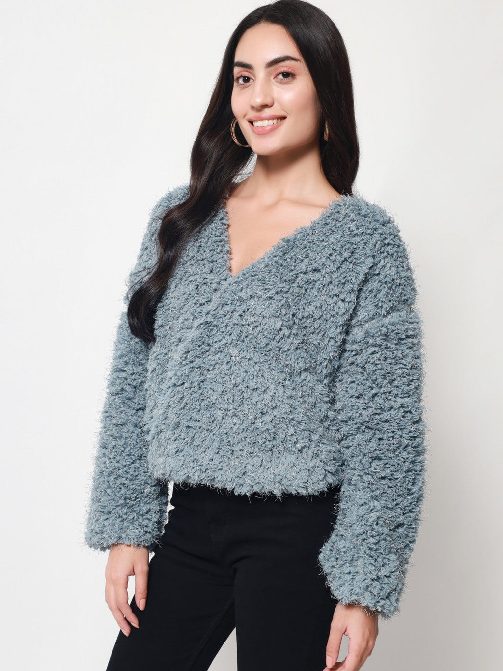 Beatnik Sky Blue Wrap  Womens Top Beatnik India