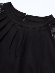 Beatnik Black Peasant  Womens Top Beatnik India