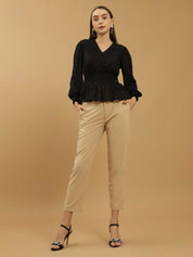 Beatnik Peplum Regular Self Womens Top Beatnik India
