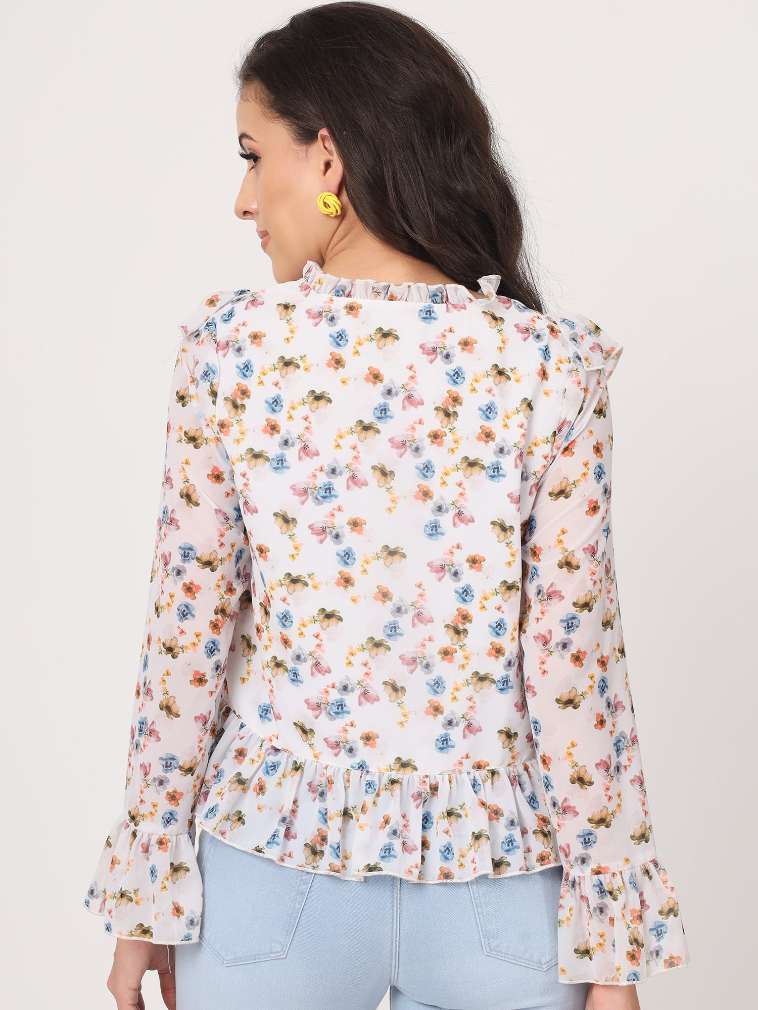 Beatnik White Blouson  Womens Top Beatnik India