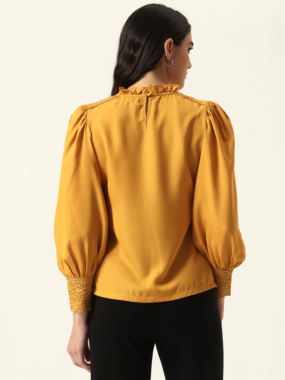 Beatnik Solid Full Sleeve Mustard Women Top