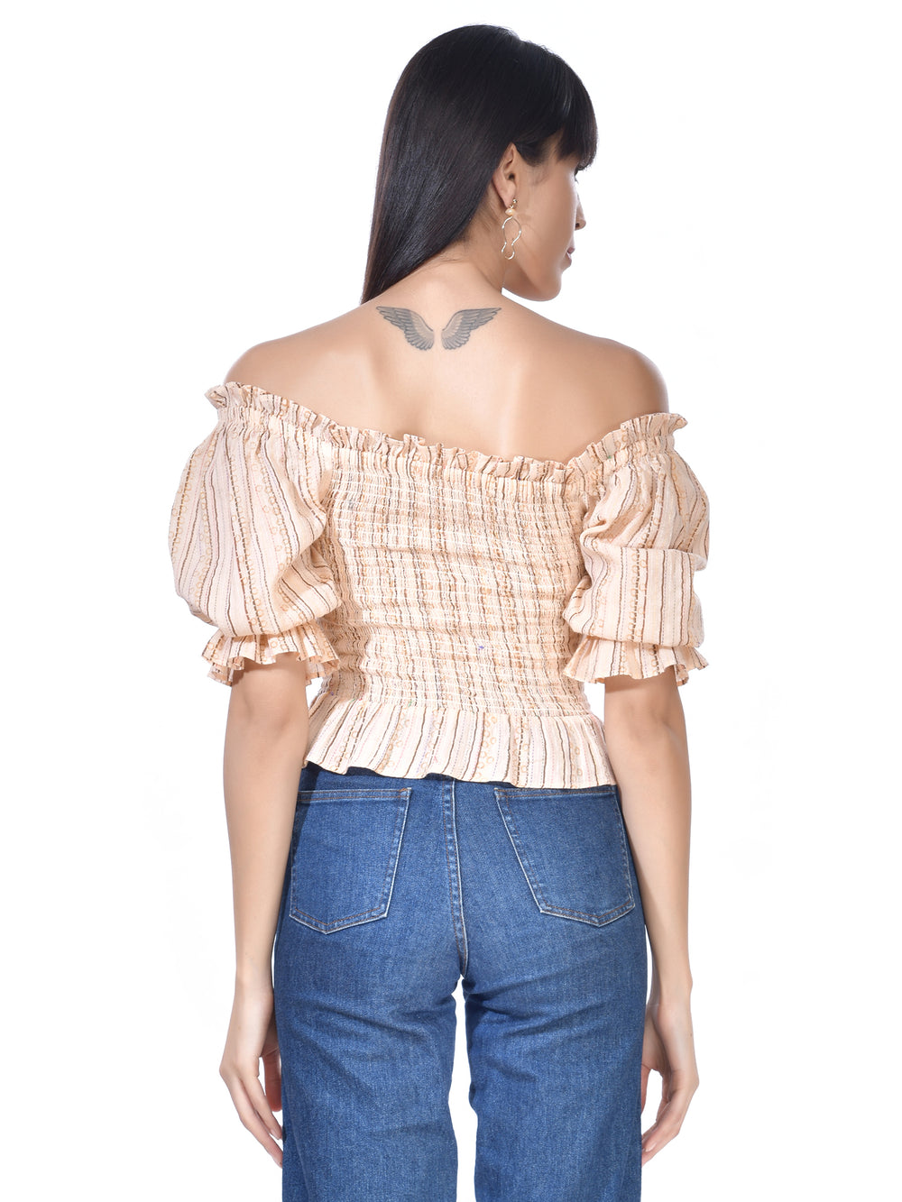 Beatnik Printed Casual Wear Short Sleeve Crop Tops Top Beatnik India