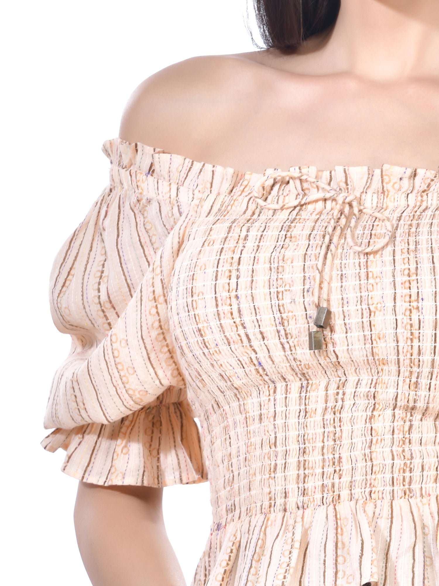 Beatnik Printed Casual Wear Short Sleeve Crop Tops Top Beatnik India