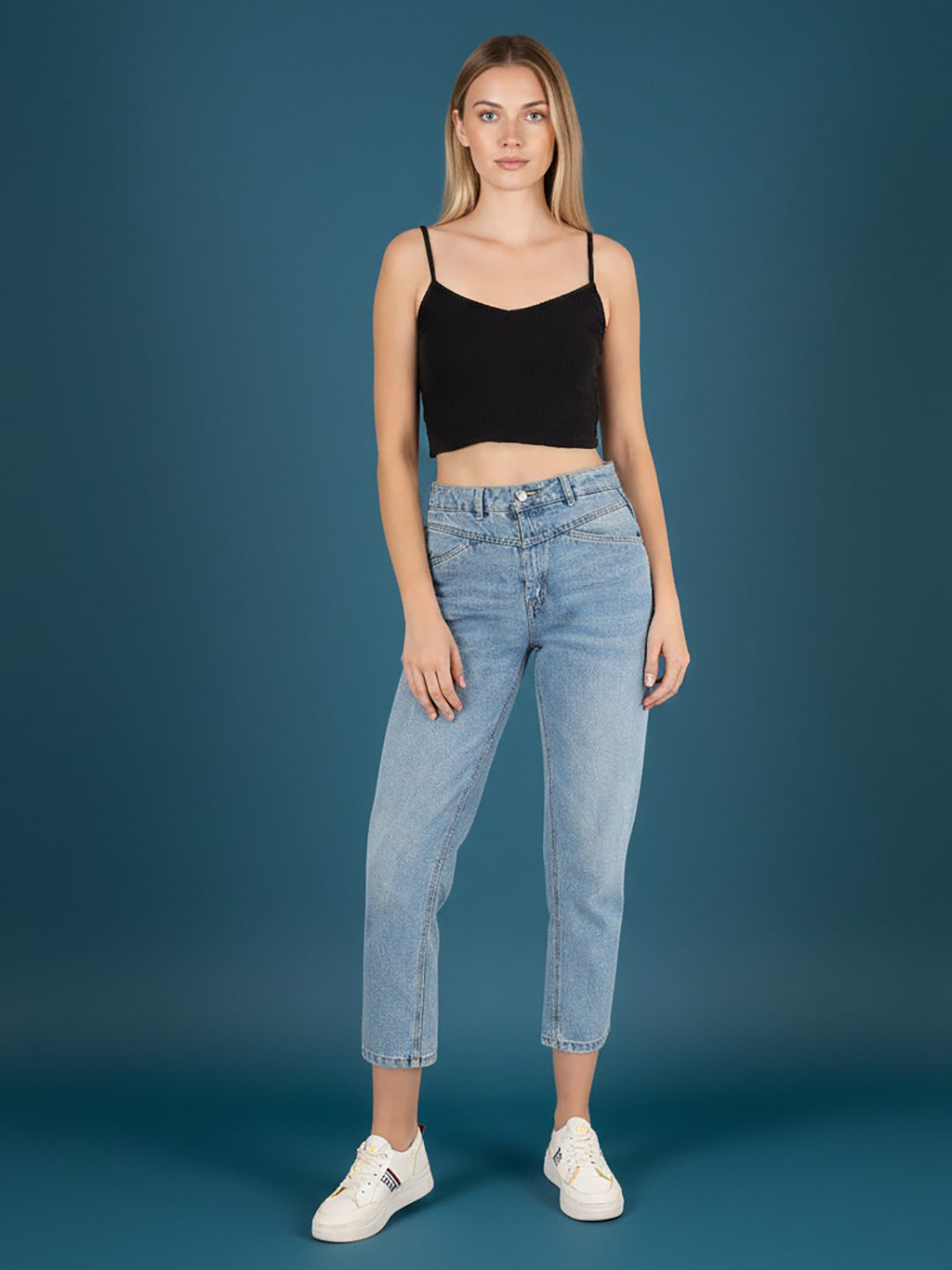 Beatnik Solid Casual Wear Sleeveless Crop Tops Top