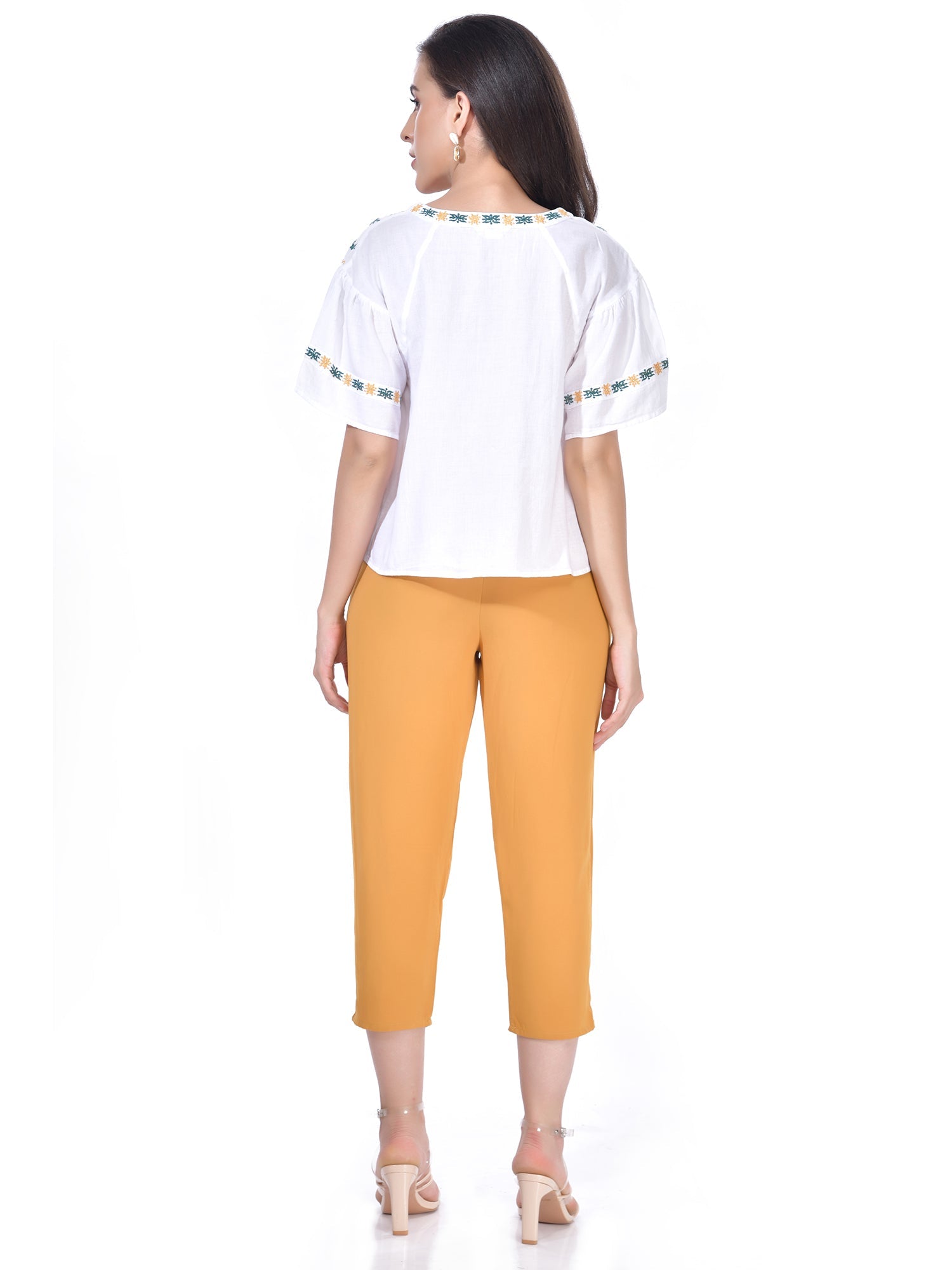 Multicolor Embroidered Summer Blouson Crop Tops Beatnik India