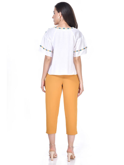 Multicolor Embroidered Summer Blouson Crop Tops Beatnik India