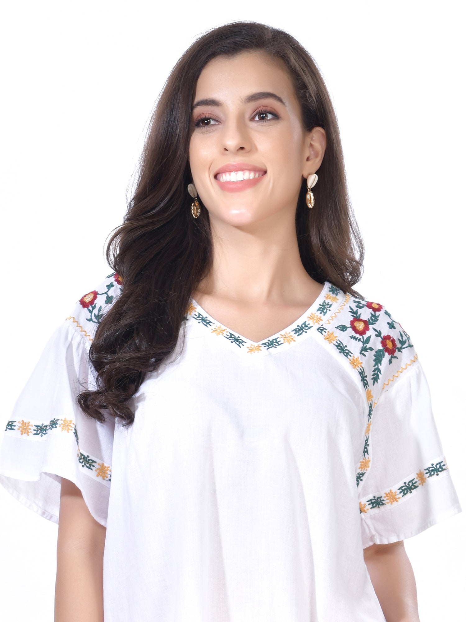 Multicolor Embroidered Summer Blouson Crop Tops Beatnik India