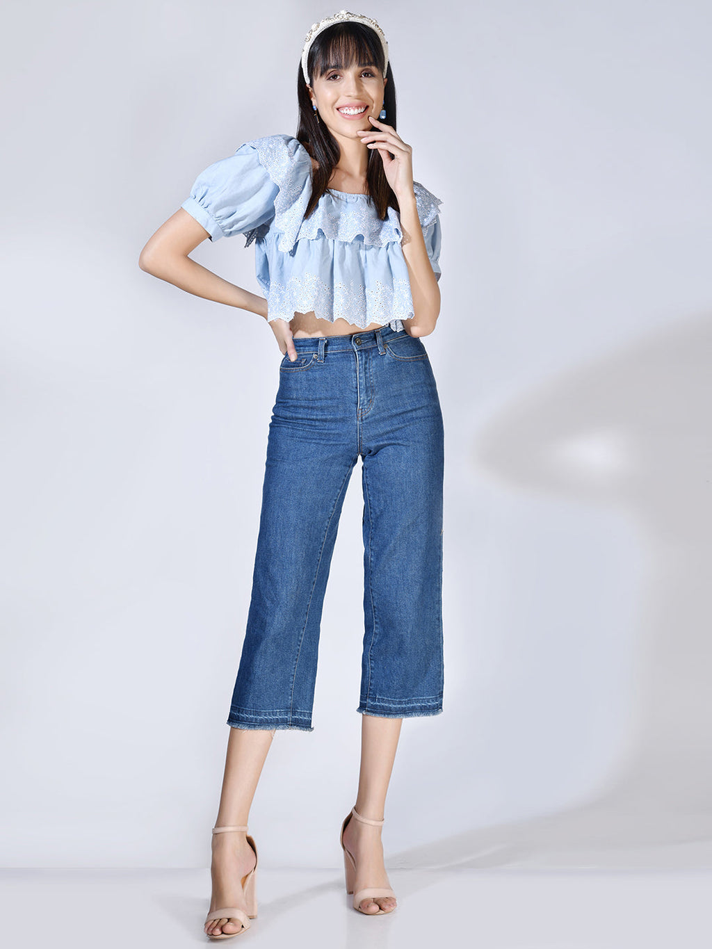 Beatnik Sky Blue Layered  Womens Top Beatnik India