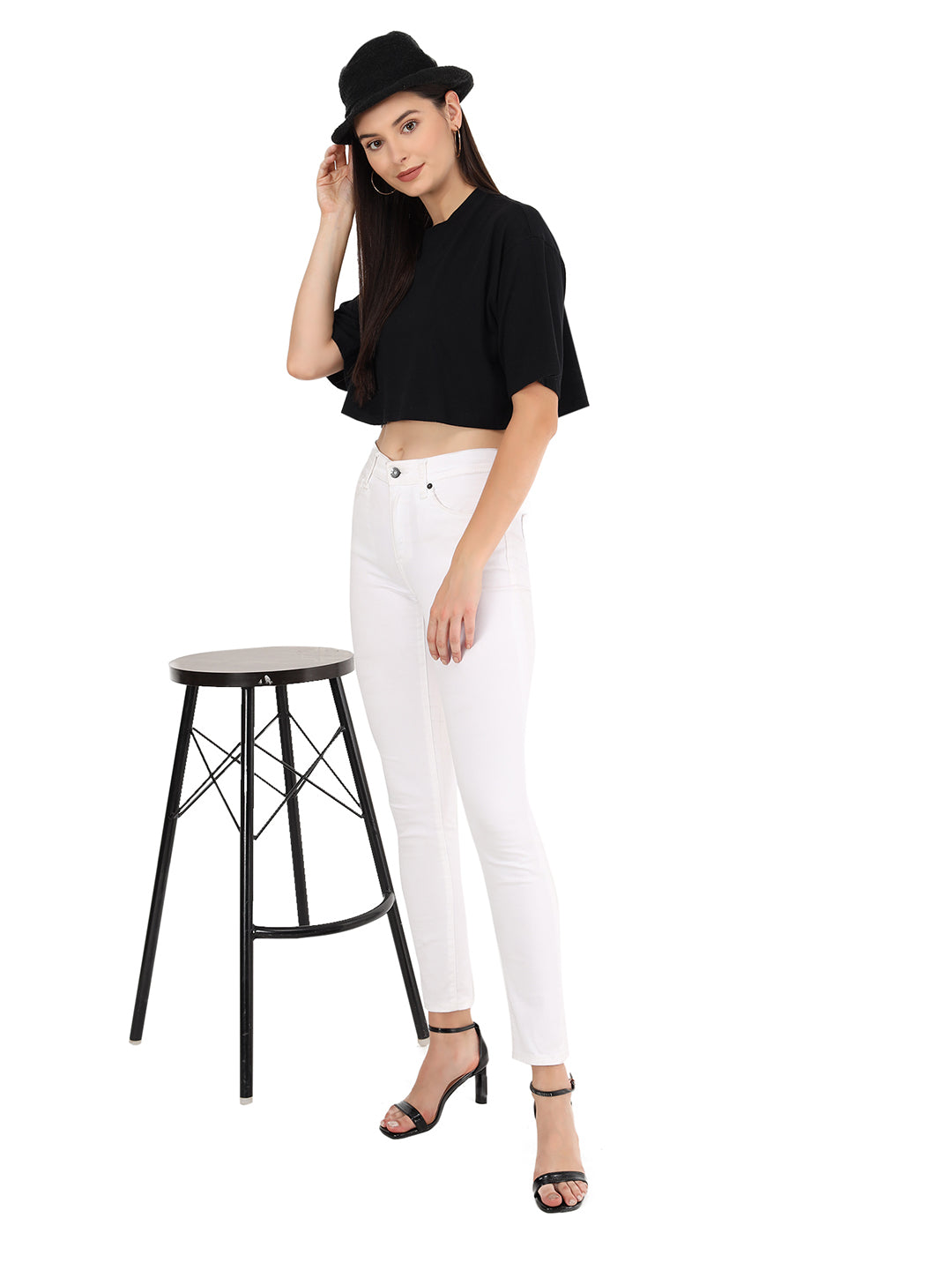 Beatnik Black Crop  Womens Top Beatnik India